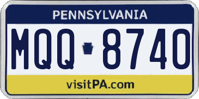 PA license plate MQQ8740