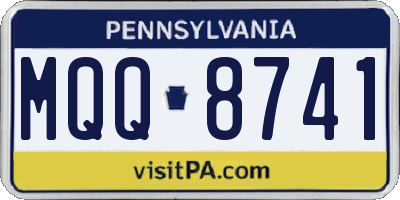 PA license plate MQQ8741