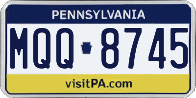 PA license plate MQQ8745