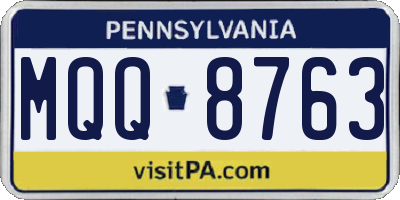 PA license plate MQQ8763