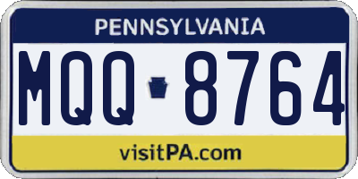 PA license plate MQQ8764