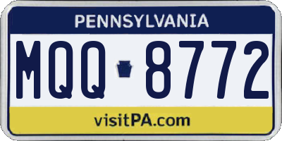 PA license plate MQQ8772