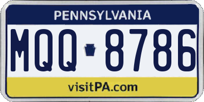 PA license plate MQQ8786