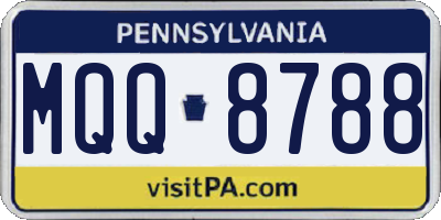 PA license plate MQQ8788