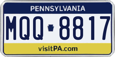 PA license plate MQQ8817