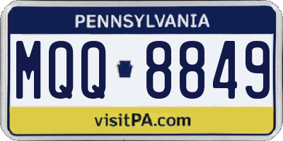 PA license plate MQQ8849