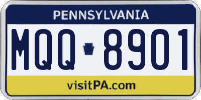 PA license plate MQQ8901