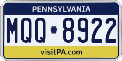PA license plate MQQ8922