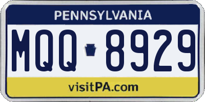 PA license plate MQQ8929