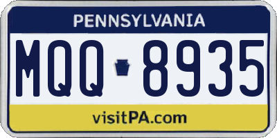 PA license plate MQQ8935