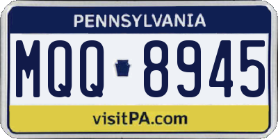 PA license plate MQQ8945