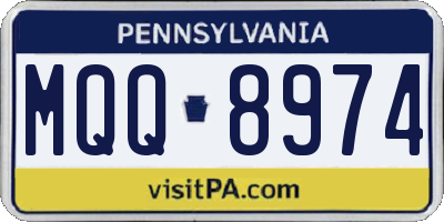 PA license plate MQQ8974