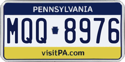 PA license plate MQQ8976