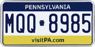 PA license plate MQQ8985