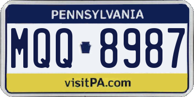 PA license plate MQQ8987