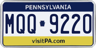 PA license plate MQQ9220