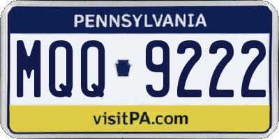PA license plate MQQ9222