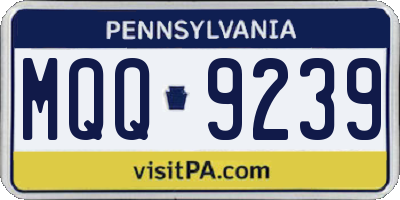 PA license plate MQQ9239