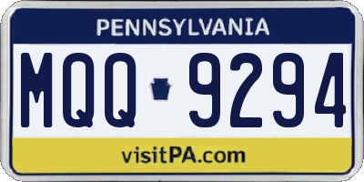 PA license plate MQQ9294