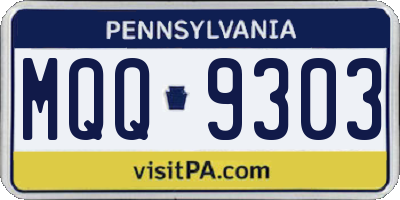PA license plate MQQ9303
