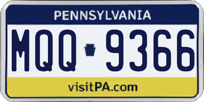 PA license plate MQQ9366