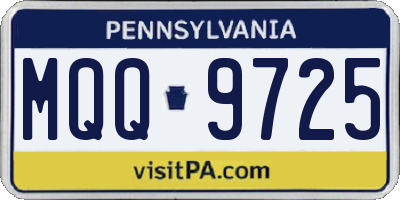 PA license plate MQQ9725