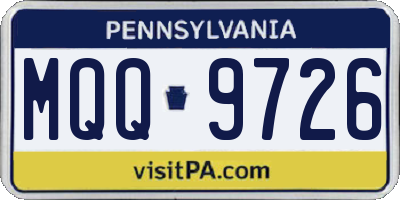 PA license plate MQQ9726