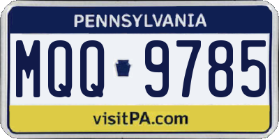 PA license plate MQQ9785