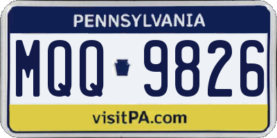 PA license plate MQQ9826