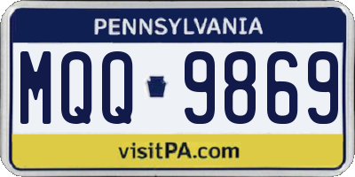 PA license plate MQQ9869