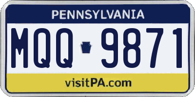 PA license plate MQQ9871