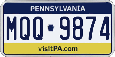 PA license plate MQQ9874