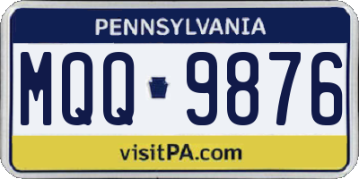 PA license plate MQQ9876