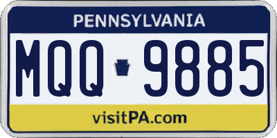 PA license plate MQQ9885
