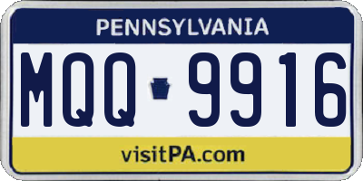PA license plate MQQ9916