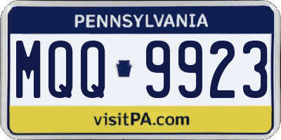 PA license plate MQQ9923