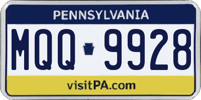 PA license plate MQQ9928