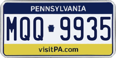 PA license plate MQQ9935
