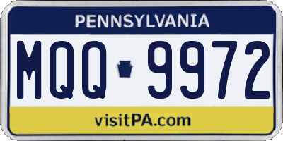 PA license plate MQQ9972