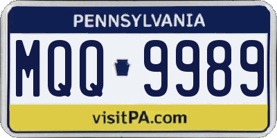 PA license plate MQQ9989