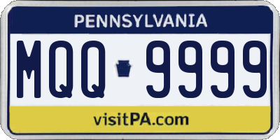 PA license plate MQQ9999