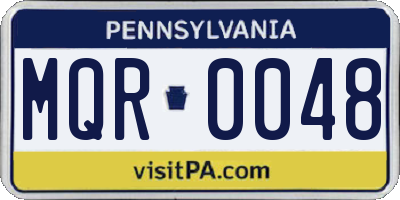 PA license plate MQR0048