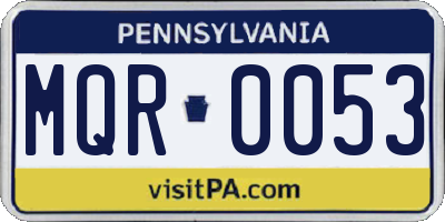PA license plate MQR0053