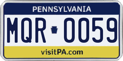 PA license plate MQR0059