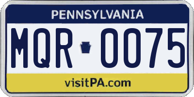 PA license plate MQR0075