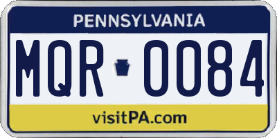 PA license plate MQR0084
