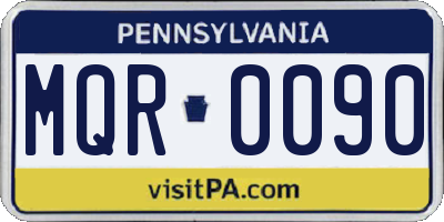 PA license plate MQR0090