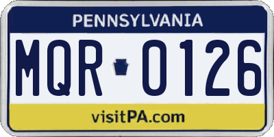 PA license plate MQR0126