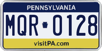 PA license plate MQR0128