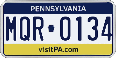 PA license plate MQR0134
